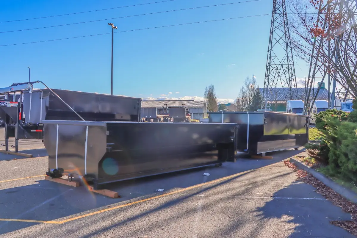 Roll-off dumpster ready for waste disposal at job site for Construction Dumpster Rental in West Haven